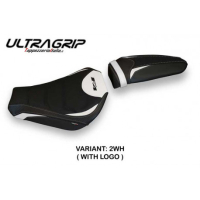 HOUSSE DE SELLE COMPATIBLE MV AGUSTA F4 (10-20) MODÈLE SATURNIA 1 - Logo : AVEC LOGO, Couleur : ARGENT, Type : ULTRAGRIP