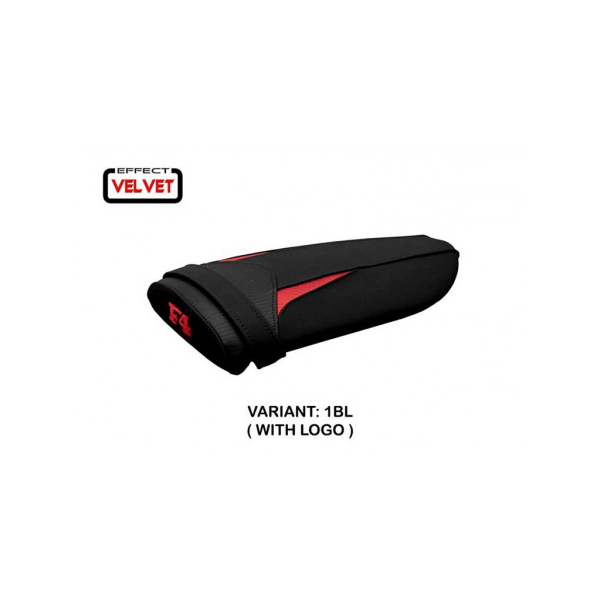 HOUSSE DE SELLE PASSAGER POUR MV AGUSTA F4 (99-09) MODÈLE SOMA VELVET - Logo : AVEC LOGO, Couleur : NOIR, Type : STANDARD