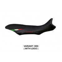 HOUSSE DE SELLE COMPATIBLE  MV AGUSTA RIVALE 800 (13-18) MODÈLE SORRENTO TOTAL B - Logo : AVEC LOGO, Couleur : BLANC, Type : STANDARD 