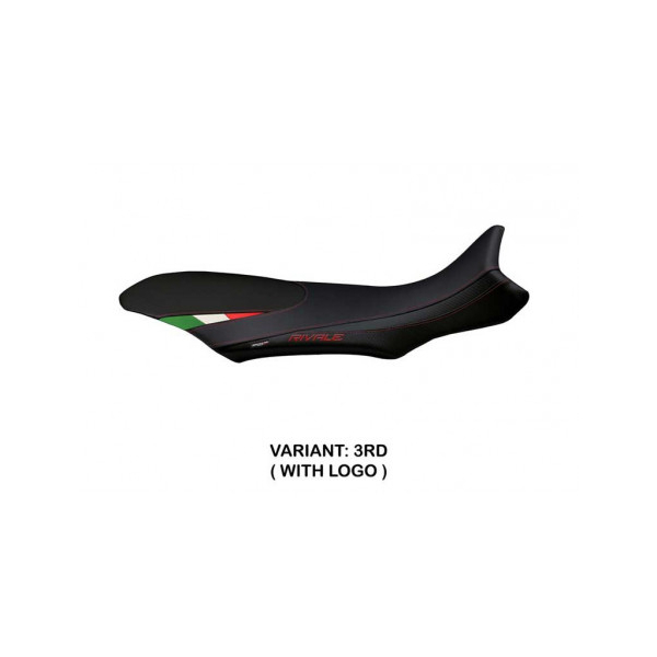 HOUSSE DE SELLE COMPATIBLE  MV AGUSTA RIVALE 800 (13-18) MODÈLE SORRENTO TOTAL B - Logo : AVEC LOGO, Couleur : BLANC, Type : STANDARD