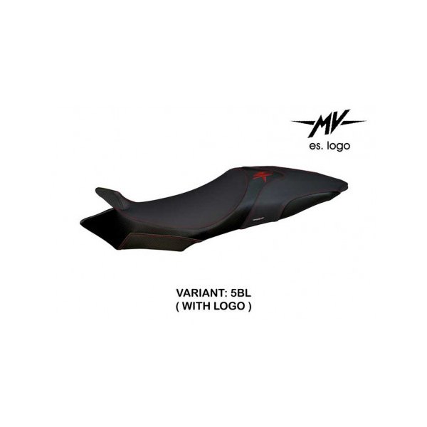 HOUSSE DE SELLE COMPATIBLE  MV AGUSTA BRUTALE 920/1090 / 1090R (09-15) MODÈLE TE - Logo : AVEC LOGO, Couleur : ROUGE, Type : STANDARD