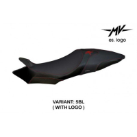 HOUSSE DE SELLE COMPATIBLE  MV AGUSTA BRUTALE 920/1090 / 1090R (09-15) MODÈLE TE - Logo : AVEC LOGO, Couleur : ARGENT, Type : STANDARD 