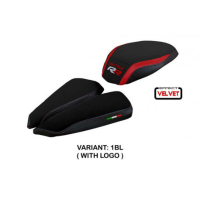 HOUSSE DE SELLE COMPATIBLE MV AGUSTA BRUTALE 1000 RR (20-22) MODÈLE MEILAN VELVE - Couleur : NOIR, Type : CONFORT, Logo : AVEC LOGO
