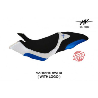 HOUSSE DE SELLE COMPATIBLE MV AGUSTA DRAGSTER 800 (14-18) MODÈLE AOSTA SPECIAL C - Logo : AVEC LOGO, Couleur : ROUGE ARGENT, Type : STANDARD