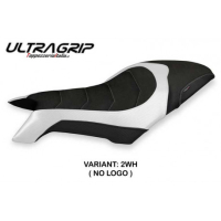 HOUSSE DE SELLE COMPATIBLE MV AGUSTA DRAGSTER 800 (19-22) MODÈLE SVALIAVA 2 - Logo : AVEC LOGO, Couleur : ARGENT, Type : ULTRAGRIP