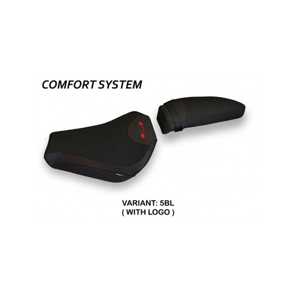 HOUSSE DE SELLE COMPATIBLE MV AGUSTA F3 (12-22) MODÈLE ZARA 1 - Couleur : NOIR, Type : CONFORT, Logo : AVEC LOGO