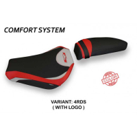 HOUSSE DE SELLE COMPATIBLE MV AGUSTA F3 (12-22) MODÈLE ZARA SPECIAL COLOR - Logo : AVEC LOGO, Couleur : ROUGE GRIS, Type : CONFORT