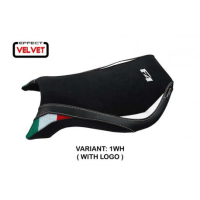 HOUSSE DE SELLE COMPATIBLE MV AGUSTA F4 (99-09) MODÈLE NATORI TRICO VELVET - Logo : AVEC LOGO, Couleur : ARGENT, Type : STANDARD
