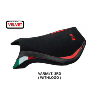 HOUSSE DE SELLE COMPATIBLE MV AGUSTA F4 (99-09) MODÈLE NATORI TRICO VELVET - Couleur : BLANC, Type : STANDARD, Logo : AVEC LOGO