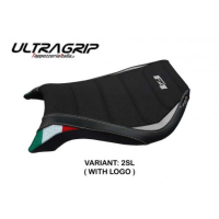 HOUSSE DE SELLE COMPATIBLE MV AGUSTA F4 - (99-09) MODÈLE YUZA TRICO - Logo : AVEC LOGO, Couleur : ARGENT, Type : ULTRAGRIP