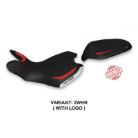HOUSSE DE SELLE COMPATIBLE  MV AGUSTA TURISMO VELOCE (21-22) MODÈLE BALTI SPECIA - Logo : AVEC LOGO, Couleur : ROUGE GRIS, Type : STANDARD