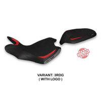 HOUSSE DE SELLE COMPATIBLE MV AGUSTA TURISMO VELOCE (21-22) MODÈLE BALTI SPECIA - Type : STANDARD, Logo : AVEC LOGO, Couleur : BLANC ROUGE