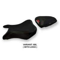 HOUSSE DE SELLE COMPATIBLE SUZUKI GSX S 750 (17-21) MODÈLE DERBY 3 - Logo : AVEC LOGO, Couleur : NOIR, Type : STANDARD