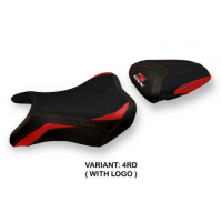 HOUSSE DE SELLE COMPATIBLE SUZUKI GSX S 750 (17-21) MODÈLE DERBY 3 - Logo : AVEC LOGO, Couleur : NOIR, Type : STANDARD