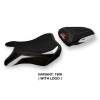 HOUSSE DE SELLE COMPATIBLE SUZUKI GSX S 750 (17-21) MODÈLE DERBY 3 - Logo : AVEC LOGO, Couleur : NOIR, Type : STANDARD