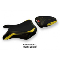 HOUSSE DE SELLE COMPATIBLE SUZUKI GSX S 750 (17-21) MODÈLE DERBY 3 - Couleur : JAUNE, Type : STANDARD, Logo : AVEC LOGO
