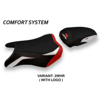 HOUSSE DE SELLE COMPATIBLE SUZUKI GSX S 750 (17-21) MODÈLE HOKOTA SPECIAL COLOR - Type : CONFORT, Logo : AVEC LOGO, Couleur : BLANC ROUGE