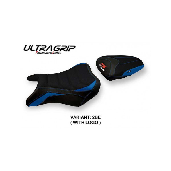 HOUSSE DE SELLE COMPATIBLE SUZUKI GSX S 750 (17-21) MODÈLE KYOTO 2 - Logo : AVEC LOGO, Couleur : NOIR, Type : ULTRAGRIP
