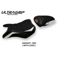 HOUSSE DE SELLE COMPATIBLE SUZUKI GSX S 750 (17-21) MODÈLE KYOTO 2 - Logo : AVEC LOGO, Couleur : BLANC, Type : ULTRAGRIP