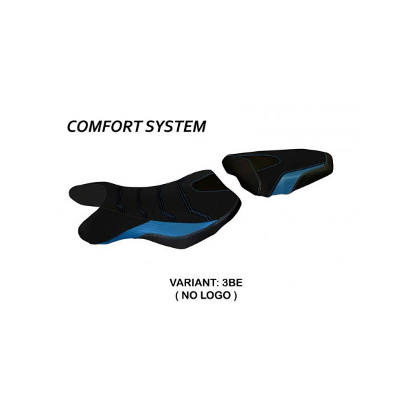 HOUSSE DE SELLE COMPATIBLE SUZUKI GSR 750 (10-17) MODÈLE SIENA 2 - Logo : AVEC LOGO, Couleur : BLEU, Type : CONFORT