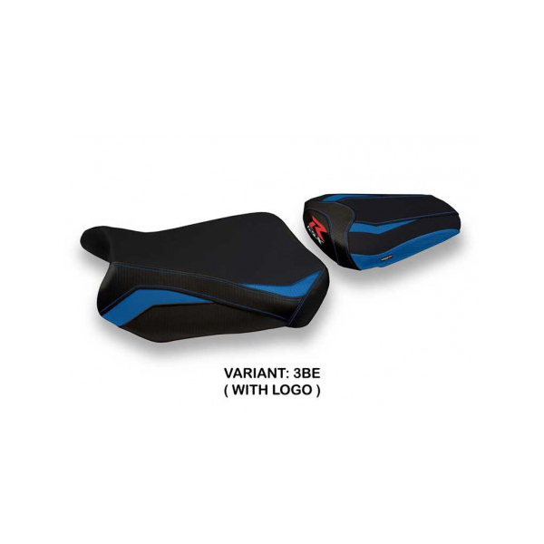 HOUSSE DE SELLE COMPATIBLE SUZUKI GSX R 600/750 (11-20) MODÈLE MANILA 2 - Logo : AVEC LOGO, Couleur : NOIR, Type : STANDARD