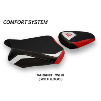 HOUSSE DE SELLE COMPATIBLE SUZUKI GSX R 600/750 (11-20) MODÈLE TÉHÉRAN SPECIAL C - Type : CONFORT, Logo : AVEC LOGO, Couleur : BLANC BLEU