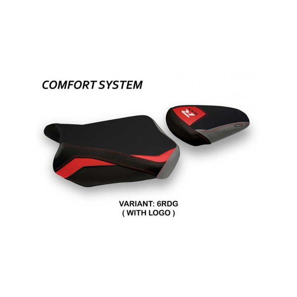 HOUSSE DE SELLE COMPATIBLE SUZUKI GSX R 600/750 (11-20) MODÈLE TÉHÉRAN SPECIAL C - Logo : AVEC LOGO, Couleur : BLANC ROUGE, Type : CONFORT