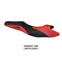 HOUSSE DE SELLE COMPATIBLE SUZUKI GSR 600 (06-11) MODÈLE MAURO CARBON COLOR - Logo : AVEC LOGO, Couleur : ARGENT, Type : STANDARD