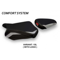 HOUSSE DE SELLE COMPATIBLE SUZUKI GSX R 600/750 (11-20) MODÈLE TÉHÉRAN - Logo : AVEC LOGO, Couleur : BLANC, Type : CONFORT