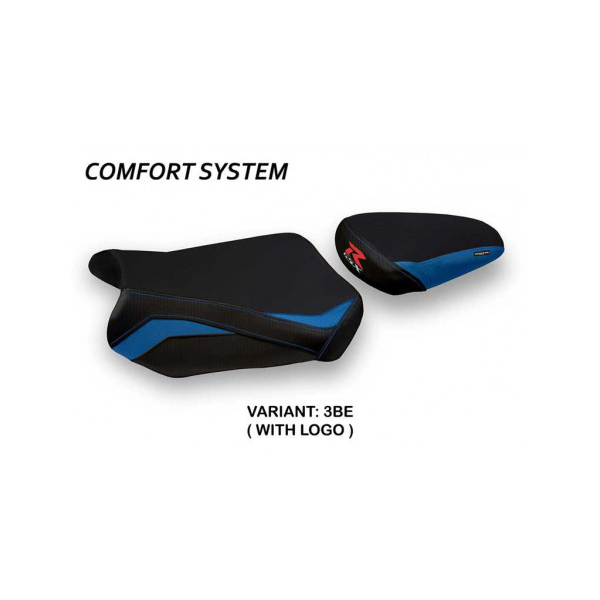 HOUSSE DE SELLE COMPATIBLE SUZUKI GSX R 600/750 (11-20) MODÈLE TÉHÉRAN - Couleur : NOIR, Type : CONFORT, Logo : AVEC LOGO