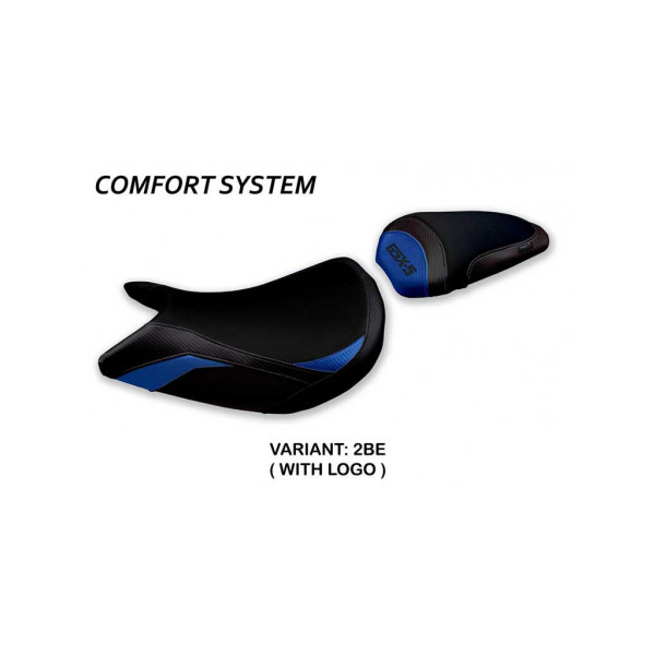 HOUSSE DE SELLE COMPATIBLE SUZUKI GSX S 1000 (15-20) MODÈLE PAHIA - Logo : AVEC LOGO, Couleur : NOIR, Type : CONFORT