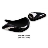 HOUSSE DE SELLE COMPATIBLE SUZUKI GSX S 1000 (21-22) MODÈLE LINDI CONFORT, BLEU, - Couleur : BLANC, Type : CONFORT, Logo : AVEC LOGO