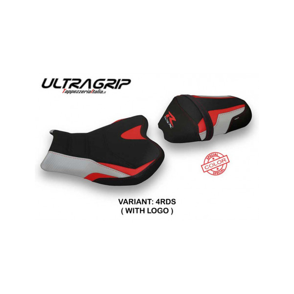 HOUSSE DE SELLE COMPATIBLE SUZUKI GSX R 1000 (09-16) MODÈLE DALIAN SPECIAL COLOR - Logo : AVEC LOGO, Type : ULTRAGRIP, Couleur : BLANC BLEU