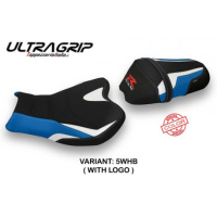 HOUSSE DE SELLE COMPATIBLE SUZUKI GSX R 1000 (09-16) MODÈLE DALIAN SPECIAL COLOR - Logo : AVEC LOGO, Type : ULTRAGRIP, Couleur : BLANC BLEU