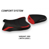 HOUSSE DE SELLE COMPATIBLE SUZUKI GSX R 600/750 (06-07) MODÈLE SAPES - Couleur : ROUGE, Type : CONFORT, Logo : AVEC LOGO
