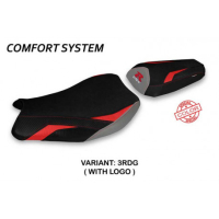 HOUSSE DE SELLE COMPATIBLE SUZUKI GSX R 1000 (17-21) MODÈLE PACECO SPECIAL COLOR - Logo : AVEC LOGO, Couleur : ROUGE GRIS, Type : CONFORT
