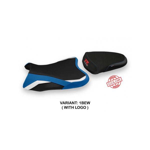HOUSSE DE SELLE COMPATIBLE SUZUKI GSX R 600/750 (08-10) MODÈLE PACOV COLORIS SPÉ - Type : STANDARD, Logo : AVEC LOGO, Couleur : BLEU BLANC