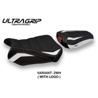 HOUSSE DE SELLE COMPATIBLE SUZUKI GSX R 600/750 (11-20) MODÈLE TEFÈ 2 - Couleur : BLANC, Logo : AVEC LOGO, Type : ULTRAGRIP