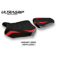 HOUSSE DE SELLE COMPATIBLE SUZUKI GSX R 600/750 (11-20) MODÈLE TEFÈ COLORIS SPÉC - Logo : AVEC LOGO, Type : ULTRAGRIP, Couleur : ROUGE GRIS