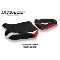 HOUSSE DE SELLE COMPATIBLE SUZUKI GSX R 600/750 (11-20) MODÈLE TEFÈ COLORIS SPÉC - Logo : AVEC LOGO, Couleur : BLANC BLEU, Type : ULTRAGRIP