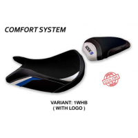 HOUSSE DE SELLE COMPATIBLE SUZUKI GSX S 1000 (15-20) MODÈLE PAHIA SPECIAL COLOR - Logo : AVEC LOGO, Couleur : BLEU JAUNE, Type : CONFORT