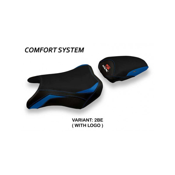 HOUSSE DE SELLE COMPATIBLE SUZUKI GSX S 750 (17-21) MODÈLE HOKOTA 1 - Couleur : BLEU, Type : CONFORT, Logo : AVEC LOGO