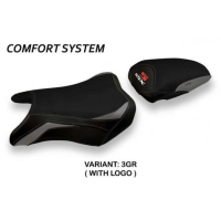 HOUSSE DE SELLE COMPATIBLE SUZUKI GSX S 750 (17-21) MODÈLE HOKOTA 1 - Type : CONFORT, Logo : AVEC LOGO, Couleur : GRIS GRIS