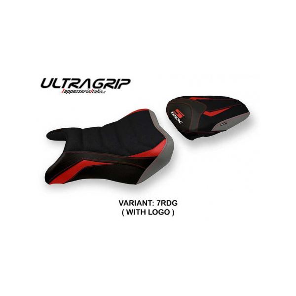 HOUSSE DE SELLE COMPATIBLE SUZUKI GSX S 750 (17-21) MODÈLE KYOTO SPECIAL COLOR - Logo : AVEC LOGO, Couleur : ROUGE GRIS, Type : ULTRAGRIP