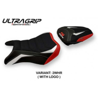 HOUSSE DE SELLE COMPATIBLE SUZUKI GSX S 750 (17-21) MODÈLE KYOTO SPECIAL COLOR - Logo : AVEC LOGO, Type : ULTRAGRIP, Couleur : ROUGE GRIS