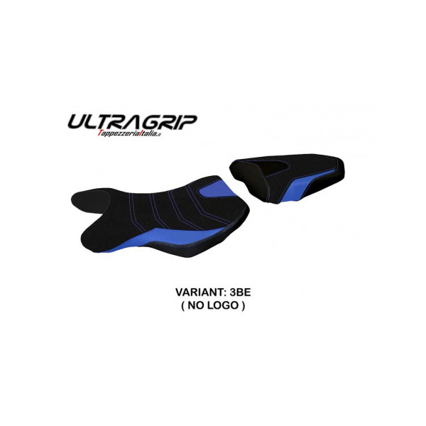 HOUSSE DE SELLE COMPATIBLE SUZUKI GSR 750 (10-17) MODÈLE SIENA - Logo : AVEC LOGO, Couleur : BLEU, Type : ULTRAGRIP