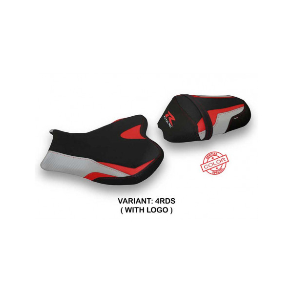 HOUSSE DE SELLE COMPATIBLE SUZUKI GSX R 1000 (09-16) MODÈLE CEVIO SPECIAL COLOR - Logo : AVEC LOGO, Couleur : ROUGE ARGENT, Type : STANDARD