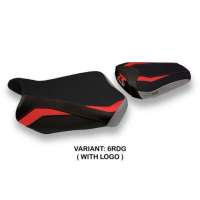 HOUSSE DE SELLE COMPATIBLE SUZUKI GSX R 600/750 (11-20) MODÈLE MANILLE SPECIAL C - Type : STANDARD, Logo : AVEC LOGO, Couleur : ROUGE GRIS