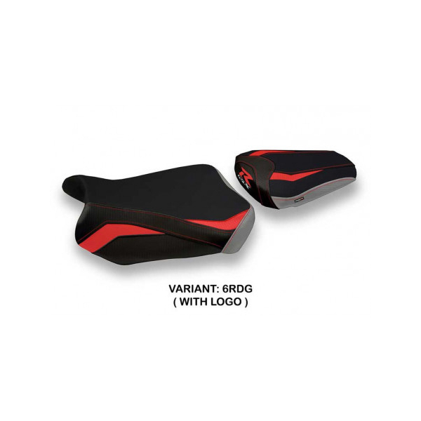 HOUSSE DE SELLE COMPATIBLE SUZUKI GSX R 600/750 (11-20) MODÈLE MANILLE SPECIAL C - Logo : AVEC LOGO, Couleur : BLANC ROUGE, Type : STANDARD