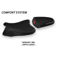 HOUSSE DE SELLE COMPATIBLE SUZUKI GSX R 1000 (07-08) MODÈLE RABBI 1 - Logo : AVEC LOGO, Couleur : BLANC, Type : CONFORT